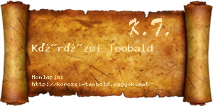 Körözsi Teobald névjegykártya